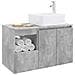Set di mobili per il bagno 2 pz Grigio Cemento - Foto miniatura 8