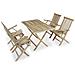 Set Da Pranzo Per Esterni 5 Pz In Legno Massello Di Teak - Foto miniatura 1