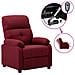 Poltrona Elettrica Reclinabile Rosso Vino in Tessuto - Foto miniatura 1