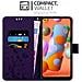 Custodia Compatibile Con Samsung Galaxy A11 / M11 In Lilla Scuro Fiore - Coperchio Protettivo In Design Floreale Con Chiusura Magnetica, Funzione Stand E Slot Per Carte - Foto miniatura 2