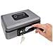Popup C9736 Cassetta Di Sicurezza Con Chiave E Pulsante Per Contare E Trasportare Denaro | Cassetta Portavalori In Acciaio Con Vassoio Portamonete | Cassaforte Portatile Larghezza 25cm | grigio - Foto miniatura 2