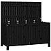 Contenitore Da Giardino Nero 121x55x64cm Legno Massello Di Pino - Foto miniatura 1