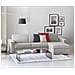 Divano Fisso Nicoletta, Divano Ad Angolo, 100% Made In Italy, Sofà Soggiorno, Con Penisola Contenitore Reversibile, In Tessuto Imbottito, Con Braccioli Standard, Cm 280x95h90, Grigio - Foto miniatura 1
