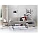 Divano Fisso Nicoletta, Divano Ad Angolo, 100% Made In Italy, Sofà Soggiorno, Con Penisola Contenitore Reversibile, In Tessuto Imbottito, Con Braccioli Standard, Cm 280x95h90, Grigio - Foto miniatura 2