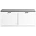 Panca Da Ingresso Scarpiera Con Sedile Scarpiera Con 2 Ribalte Bianco 105x35x48 Cm Fsr147-w - Foto miniatura 1