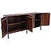 Mobile Credenza Coloniale Da Interno In Legno Di Mango E Metallo A 4 Ante Decorate Stile Wenge' Intagliato A Mano Linea Elegance - Foto miniatura 2