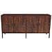 Mobile Credenza Coloniale Da Interno In Legno Di Mango E Metallo A 4 Ante Decorate Stile Wenge' Intagliato A Mano Linea Elegance - Foto miniatura 3