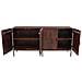 Mobile Credenza Coloniale Da Interno In Legno Di Mango E Metallo A 4 Ante Decorate Stile Wenge' Intagliato A Mano Linea Elegance - Foto miniatura 4