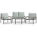 Set Salotto Da Giardino 4 Pz Con Cuscini In Acciaio Antracite - Foto miniatura 1