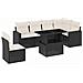Set Divani Da Giardino Con Cuscini 7pz Nero Polyrattan - Foto miniatura 2