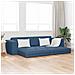 Divano Letto a Terra 2 in 1 Blu 245x150x60.5 cm Tessuto - Foto miniatura 2