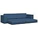 Divano Letto a Terra 2 in 1 Blu 245x150x60.5 cm Tessuto - Foto miniatura 4
