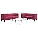 Set Divani Chesterfield 2pz con Cuscini Rosso Vino Velluto - Foto miniatura 2