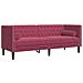 Set Divani Chesterfield 2pz con Cuscini Rosso Vino Velluto - Foto miniatura 4