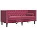 Set Divani Chesterfield 2pz con Cuscini Rosso Vino Velluto - Foto miniatura 5