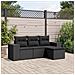 Set Divani da Giardino 4 pz con Cuscini Nero in Polyrattan - Foto miniatura 2