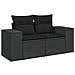 Set Divani da Giardino 4 pz con Cuscini Nero in Polyrattan - Foto miniatura 5