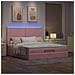 Struttura Letto Pouf con Materassi Rosa 160x200 cm Velluto - Foto miniatura 3