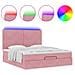 Struttura Letto Pouf con Materassi Rosa 160x200 cm Velluto - Foto miniatura 5