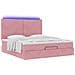 Struttura Letto Pouf con Materassi Rosa 160x200 cm Velluto - Foto miniatura 6