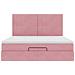 Struttura Letto Pouf con Materassi Rosa 160x200 cm Velluto - Foto miniatura 8