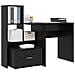 Scrivania Rovere nero 131.5 x 50 x 106.5 cm Legno multistrato - Foto miniatura 3