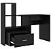 Scrivania Rovere nero 131.5 x 50 x 106.5 cm Legno multistrato - Foto miniatura 6