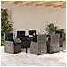 Set da Pranzo per Giardino 7 pcs Grigio Poly Rattan - Foto miniatura 4