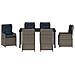 Set da Pranzo per Giardino 7 pcs Grigio Poly Rattan - Foto miniatura 7