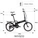 E-sky 20'' - E-bike Pieghevole In Alluminio, Ruote 20'', Cambio 7 Velocità, Motore 250 W, Batteria 36v X 7,8 Ah - Colore Nero - Foto miniatura 2