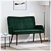 Sofa a Due Posti Verde Scuro 115 x 61 x 87 cm Velluto - Foto miniatura 2