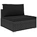 Set Divani da Giardino 11 pz con Cuscini in Polyrattan Nero - Foto miniatura 5