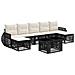 Set Divano da Giardino 8 pz Nero e Bianco Crema polyrattan - Foto miniatura 1