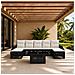 Set Divano da Giardino 8 pz Nero e Bianco Crema polyrattan - Foto miniatura 3