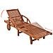 Sedia a Sdraio Legno Massello di Acacia con Cuscino 200x68x83cm - Foto miniatura 5