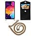 Catena Di Telefoni Cellulari Compatibile Con Samsung Galaxy A50 In Marrone Brillante - Coperchio Protettivo In Silicone Con Anelli D'argento, Cinturino In Corda E Custodia Staccabile - Foto miniatura 7