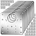 Piastra Di Riparazione Per Cerniere Per Mobili 9x9 Cm In Acciaio Inox, Confezione Da 10 Silver  D971 - Foto miniatura 1