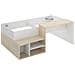 Letto Per Bambini Cervino, Lettino Singolo Per Cameretta, Set Con Scrivania E Scaffali, 195x134h73 Cm, Bianco E Rovere - Foto miniatura 2