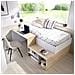 Letto Per Bambini Cervino, Lettino Singolo Per Cameretta, Set Con Scrivania E Scaffali, 195x134h73 Cm, Bianco E Rovere - Foto miniatura 4