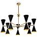 Lampadario Contemporaneo Vesper In Metallo Nero E Oro 14 Luci - Foto miniatura 2