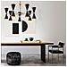Lampadario Contemporaneo Vesper In Metallo Nero E Oro 14 Luci - Foto miniatura 3