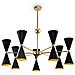 Lampadario Contemporaneo Vesper In Metallo Nero E Oro 14 Luci - Foto miniatura 1