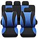 Coprisedili Auto Universali Modello Ls06, Set Anteriori E Posteriori, Tessuto Poliestere, Colore Blu - Foto miniatura 1