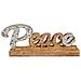 Statua Decorativa Peace Porporina 6 X 13 X 31 Cm Argentato Legno - Foto miniatura 1