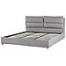 Letto Matrimoniale Con Contenitore Velluto Grigio Chiaro 180 X 200 Cm Batilly - Foto miniatura 5