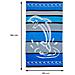 Telo Mare Jacquard Spugna Asciugamano Spiaggia Disegno Big Stripe Dolphin Telo Mare Azzurro - Foto miniatura 3