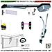Kit Automatismo Per Porta Basculante 70 Kg Motore 220/24 V Da Soffitto Faro Antenna Selettore Binario Alluminio Catena - Foto miniatura 1