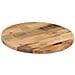Piano Per Tavolo 50x3,8cm Rotondo Legno Massello Grezzo Mango - Foto miniatura 2