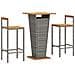 Set Bar Giardino 3pz Grigio Polyrattan e Legno Massello Acacia - Foto miniatura 8
