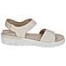 Cream Perlato Casual Open Sandals Sandali Pelle Scarpe Donna Beige Eu 37, 9-28701-42-140 - Foto miniatura 3